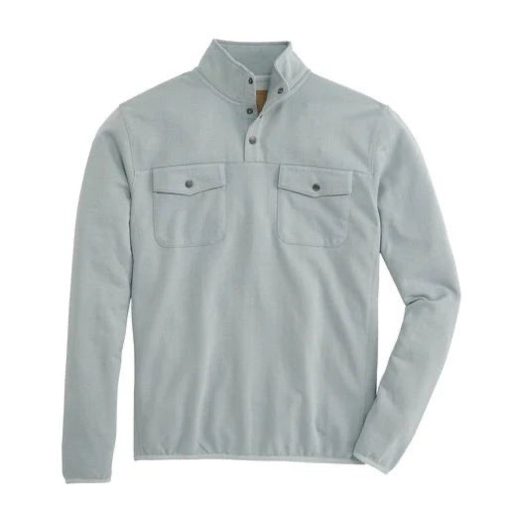 Onward Reserve Glen Micro Fleece Pullover Mens Large Herringbone Pockets Henley